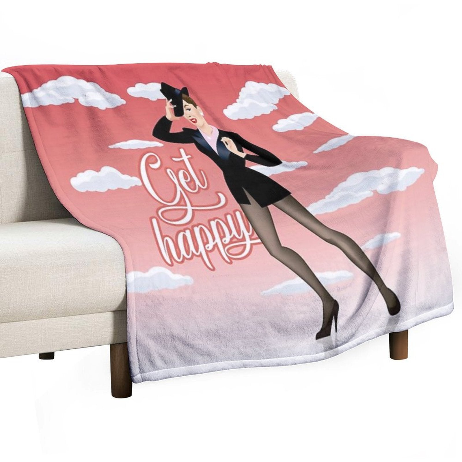 Get Happy Sustainable Throw Blanket