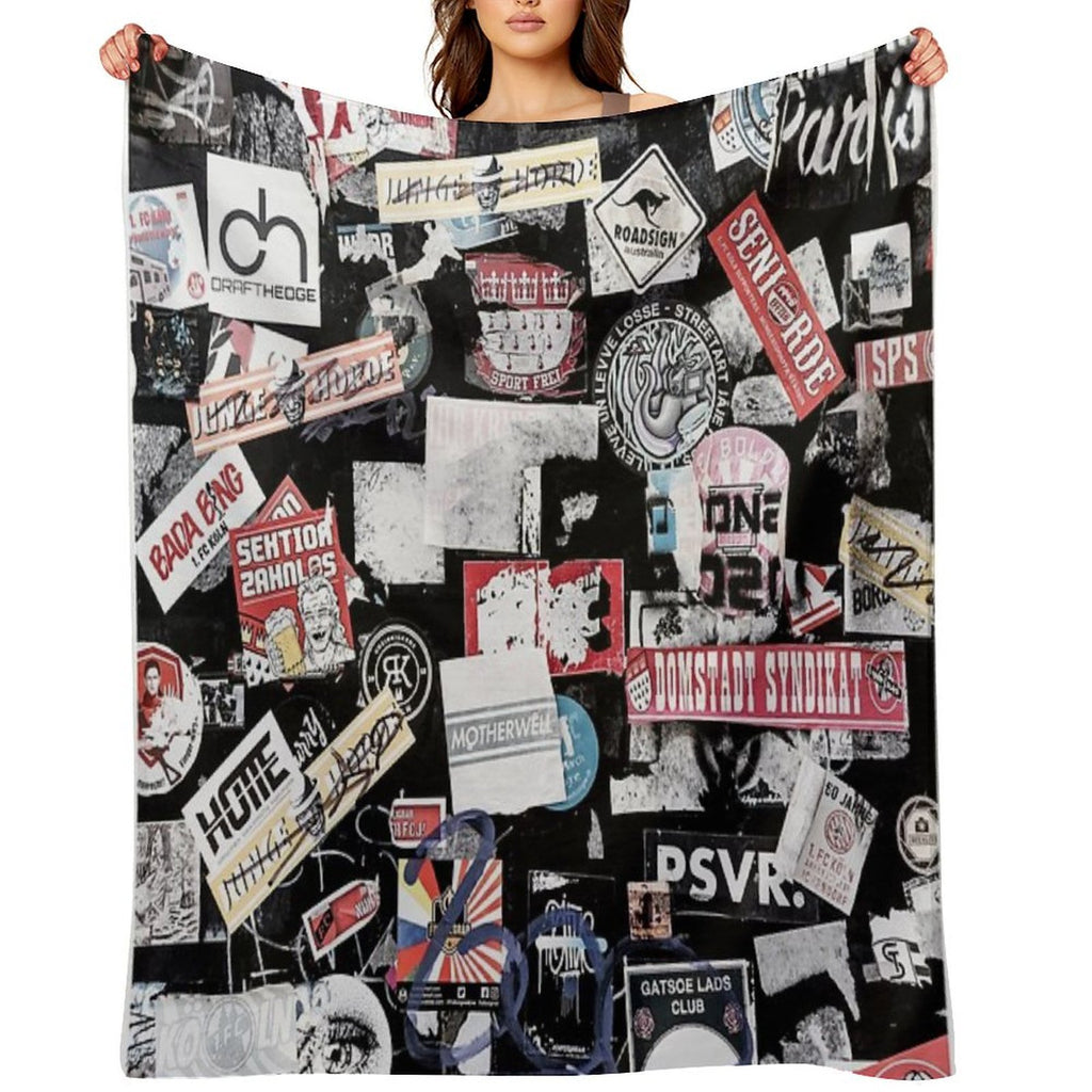 Street Stickers Lightweight Throw Blanket