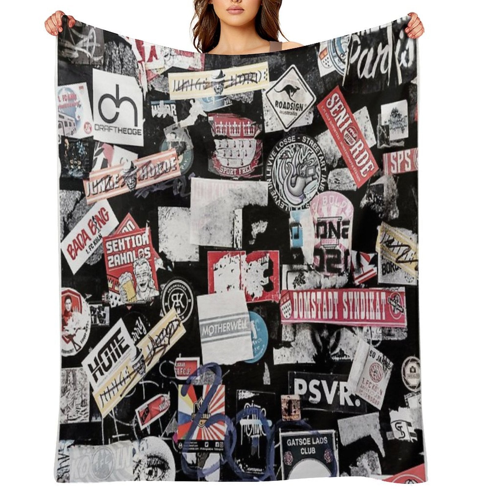 Street Stickers Lightweight Throw Blanket