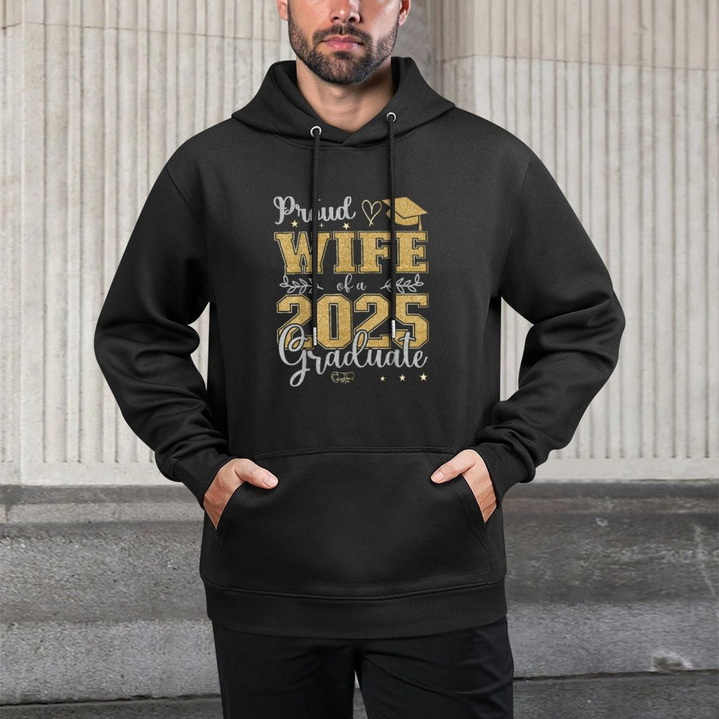 Proud Wife of A Class of 2025 Graduate for Graduation Cotton-Polyester Blend Hoodie