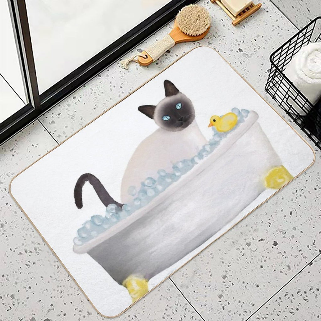 Cat In The Bathtub  Absorbent Bath Mat