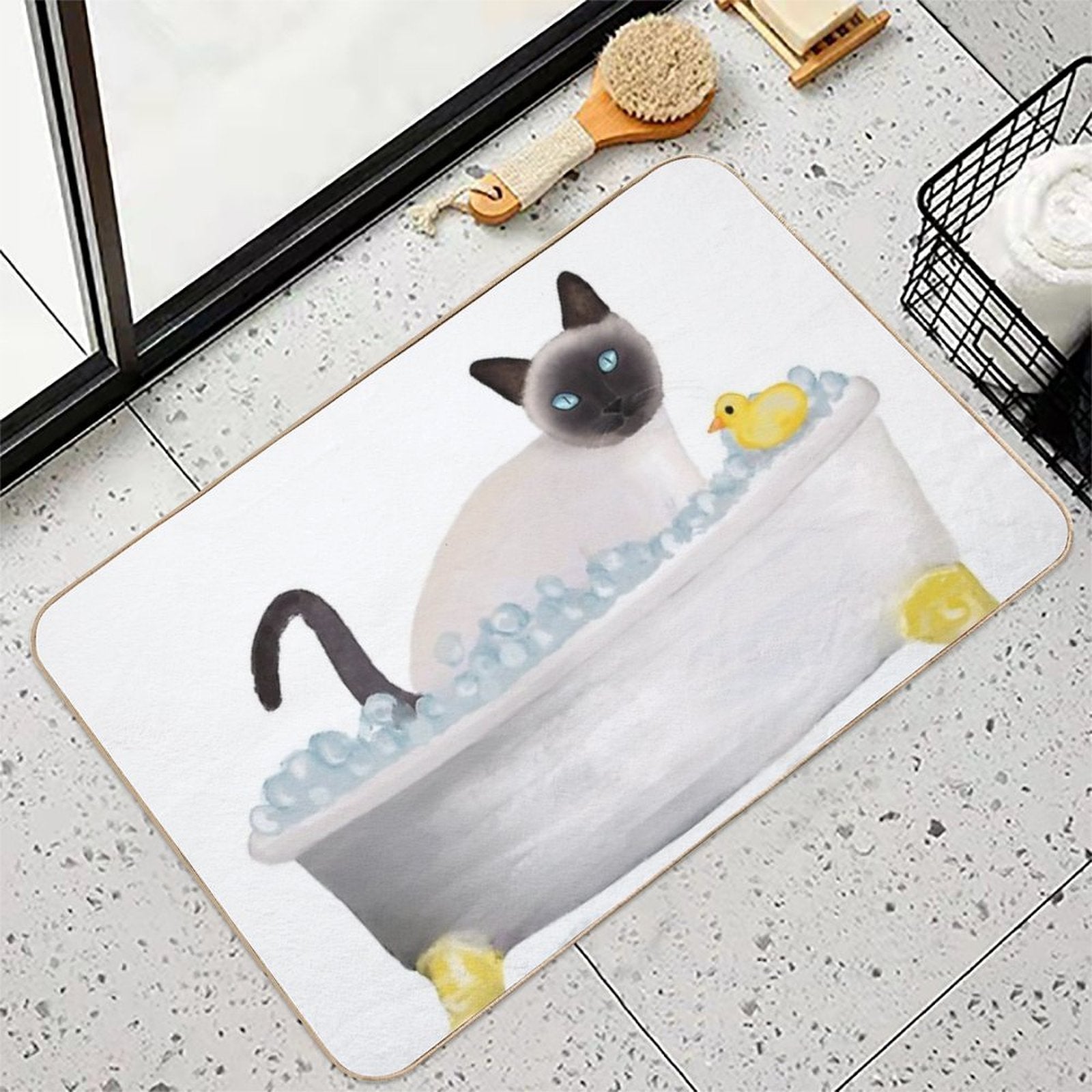 Cat In The Bathtub  Absorbent Bath Mat
