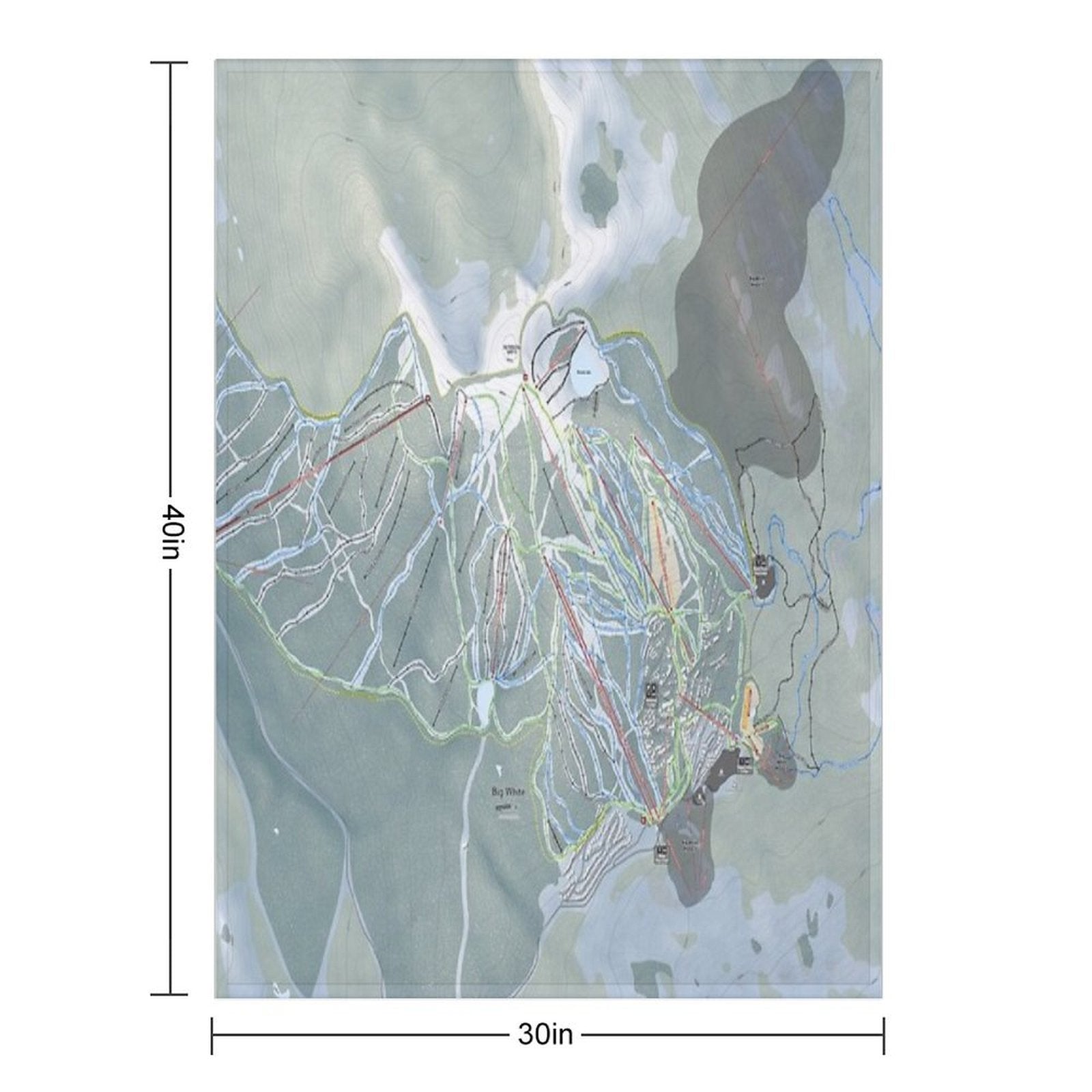 Big White Resort Trail Map Lightweight Throw Blanket