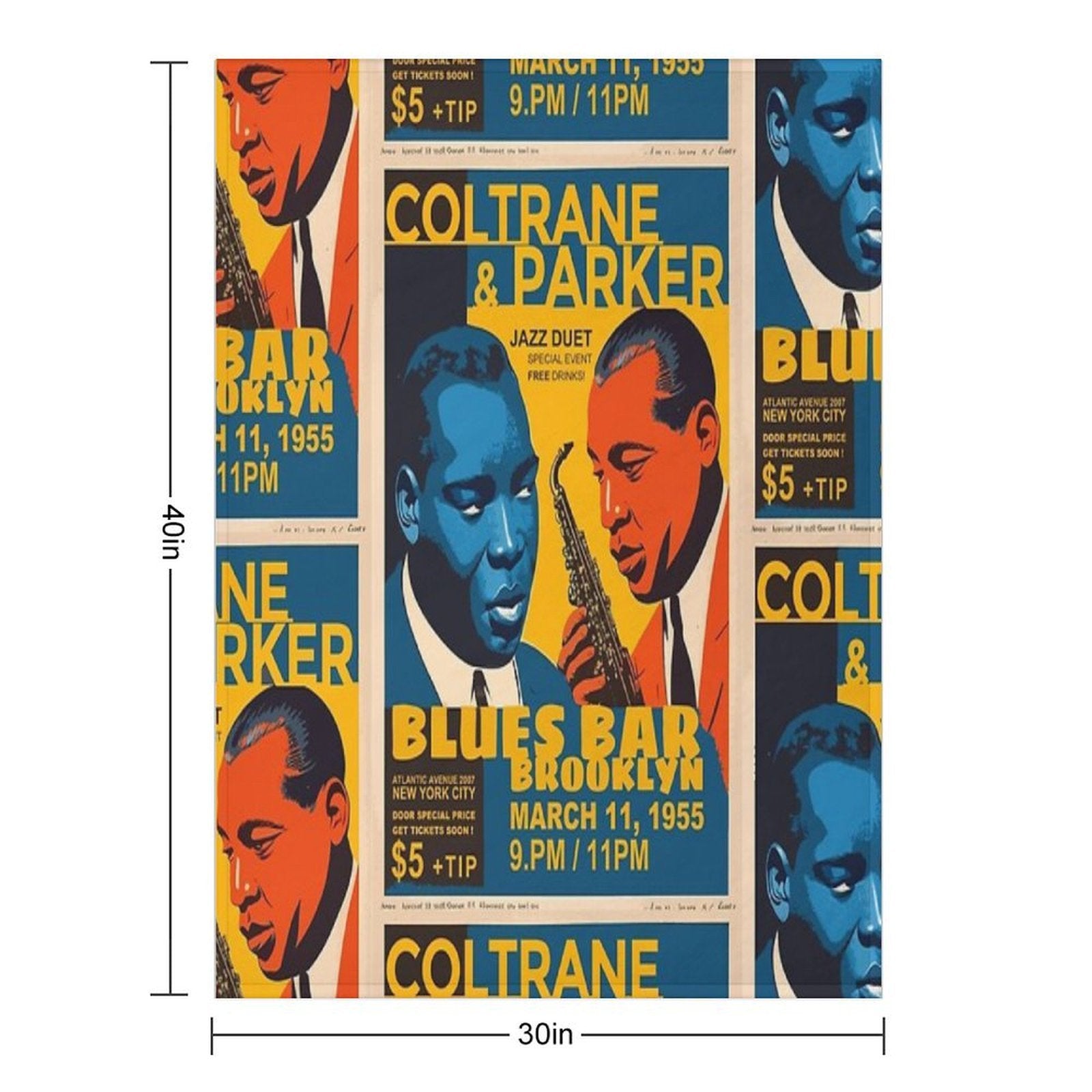 Jazz Poster Wrinkle-free Throw Blanket