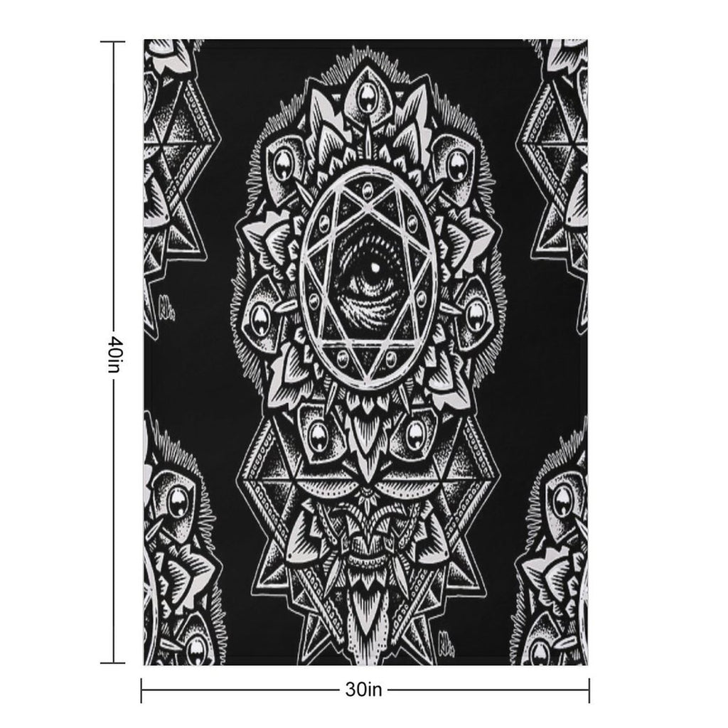 Eye of God Flower Mandala Multi-functional Throw Blanket