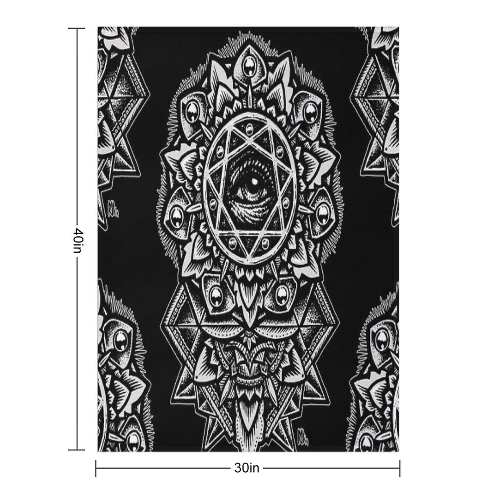 Eye of God Flower Mandala Multi-functional Throw Blanket
