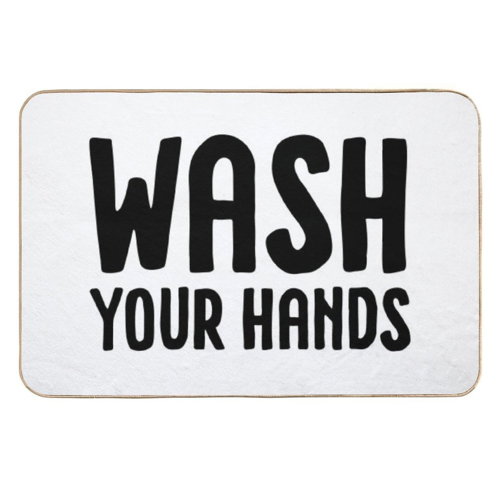 Wash Your Hands - White  Toxin-Free Bath Mat