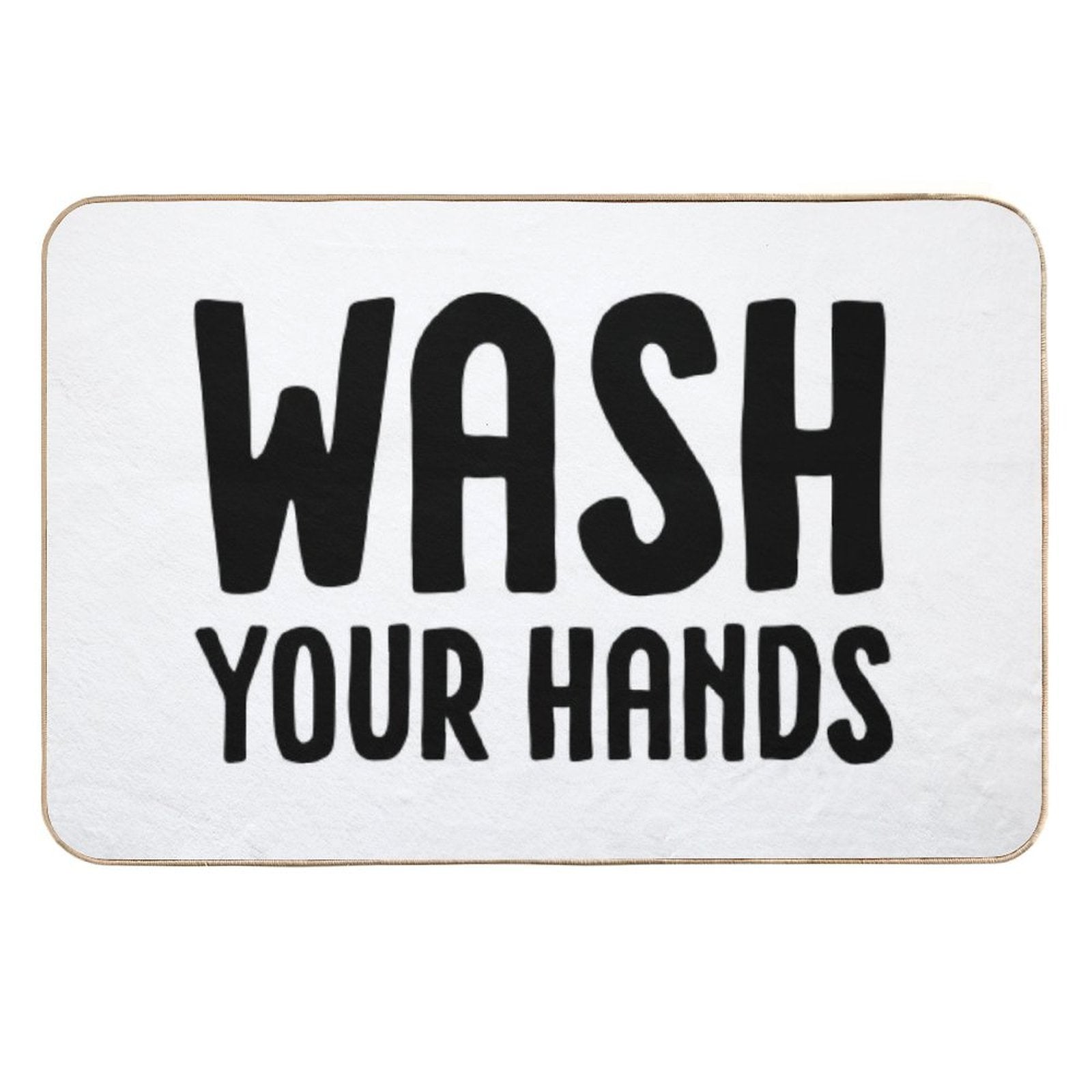 Wash Your Hands - White  Toxin-Free Bath Mat