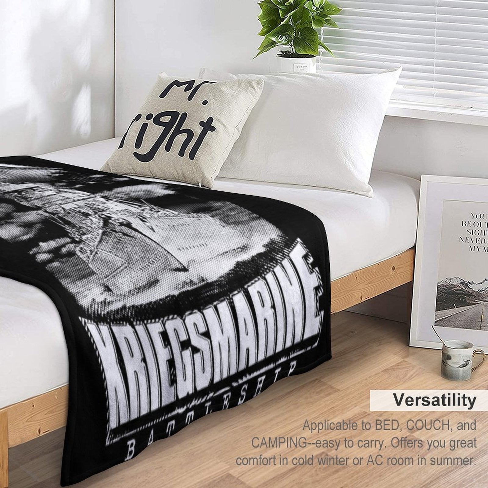 Battleship Bismarck Wrinkle-free Throw Blanket