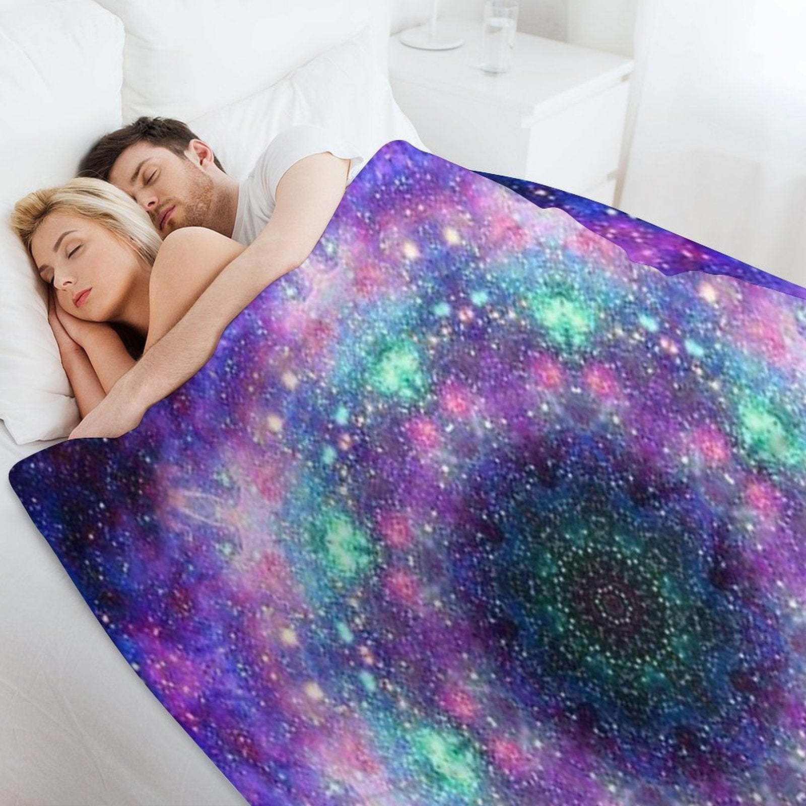 Trippy Purple Space Mandala All-season Throw Blanket