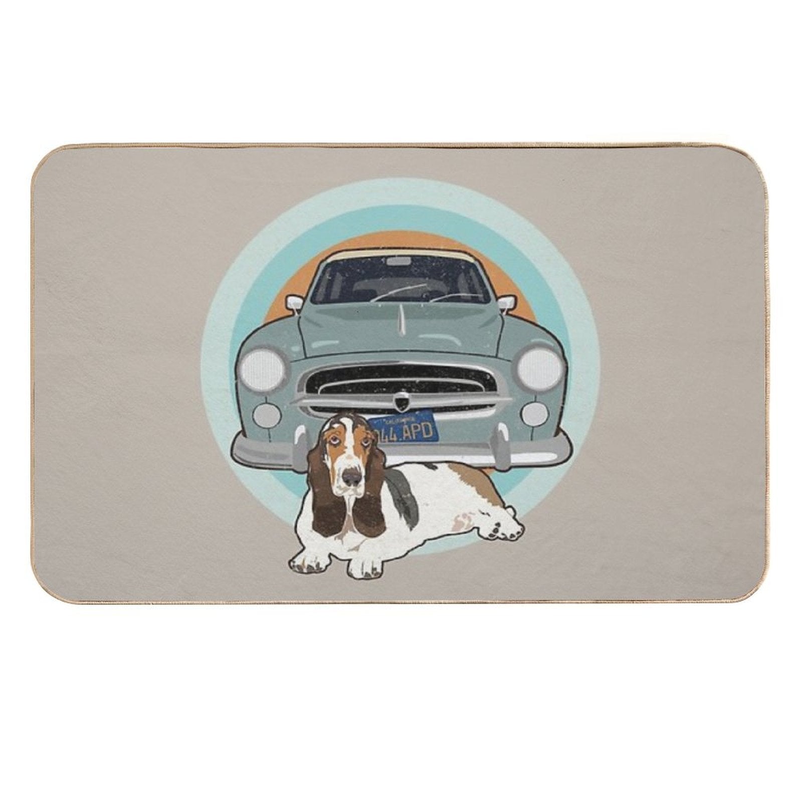 Columbo Car And Dog  Non-Slip Bath Mat
