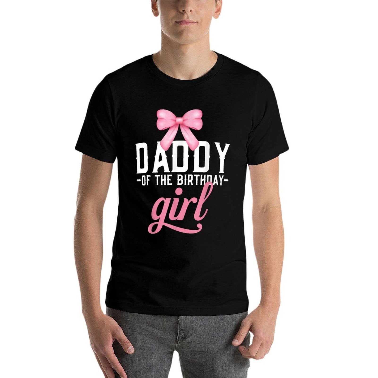 Daddy Pink Bow Birthday Girl Daddy Of The Birthday Pink Girl  Easy-care T-Shirt