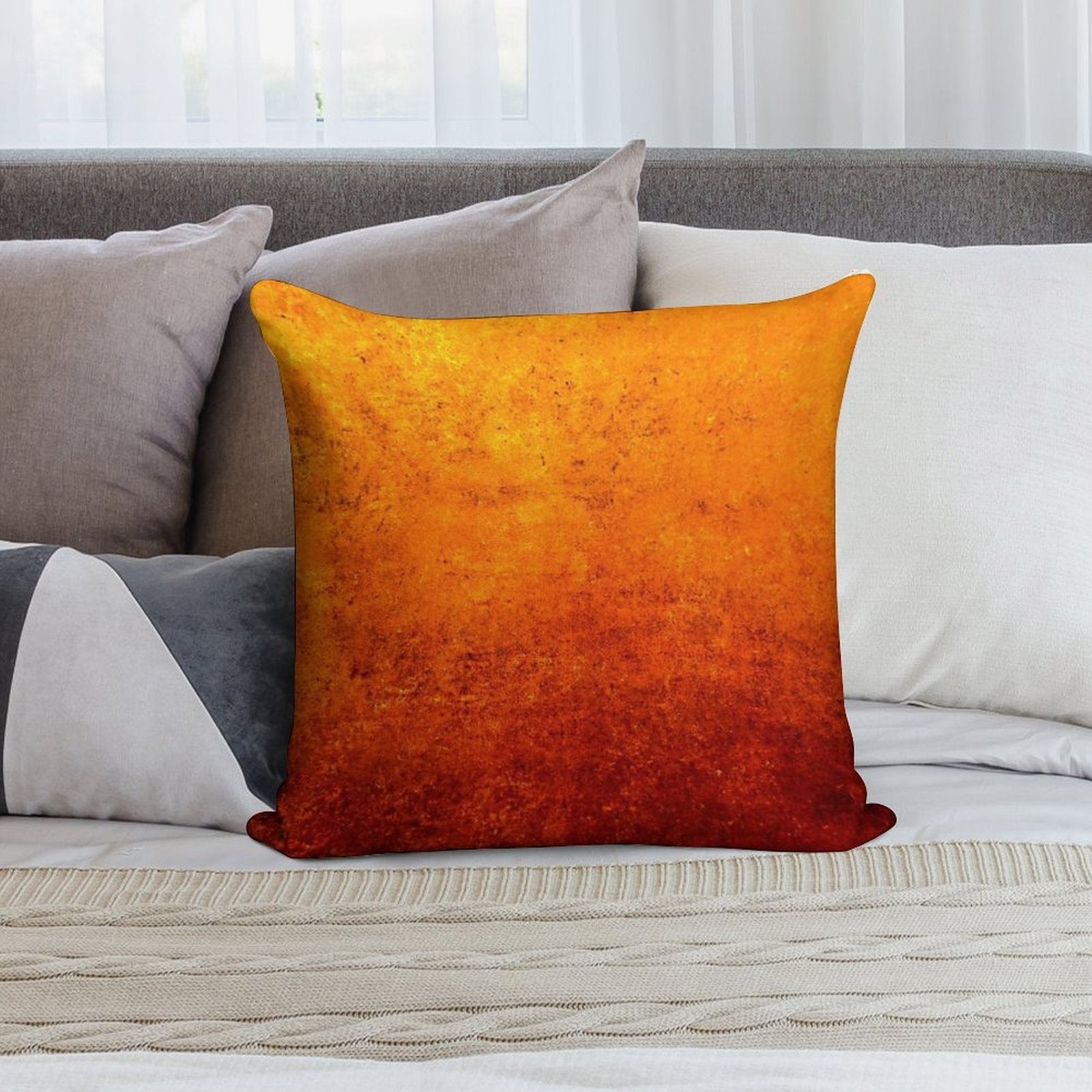 Orange Texture #2 Soft Fade-Resistant Throw Pillow