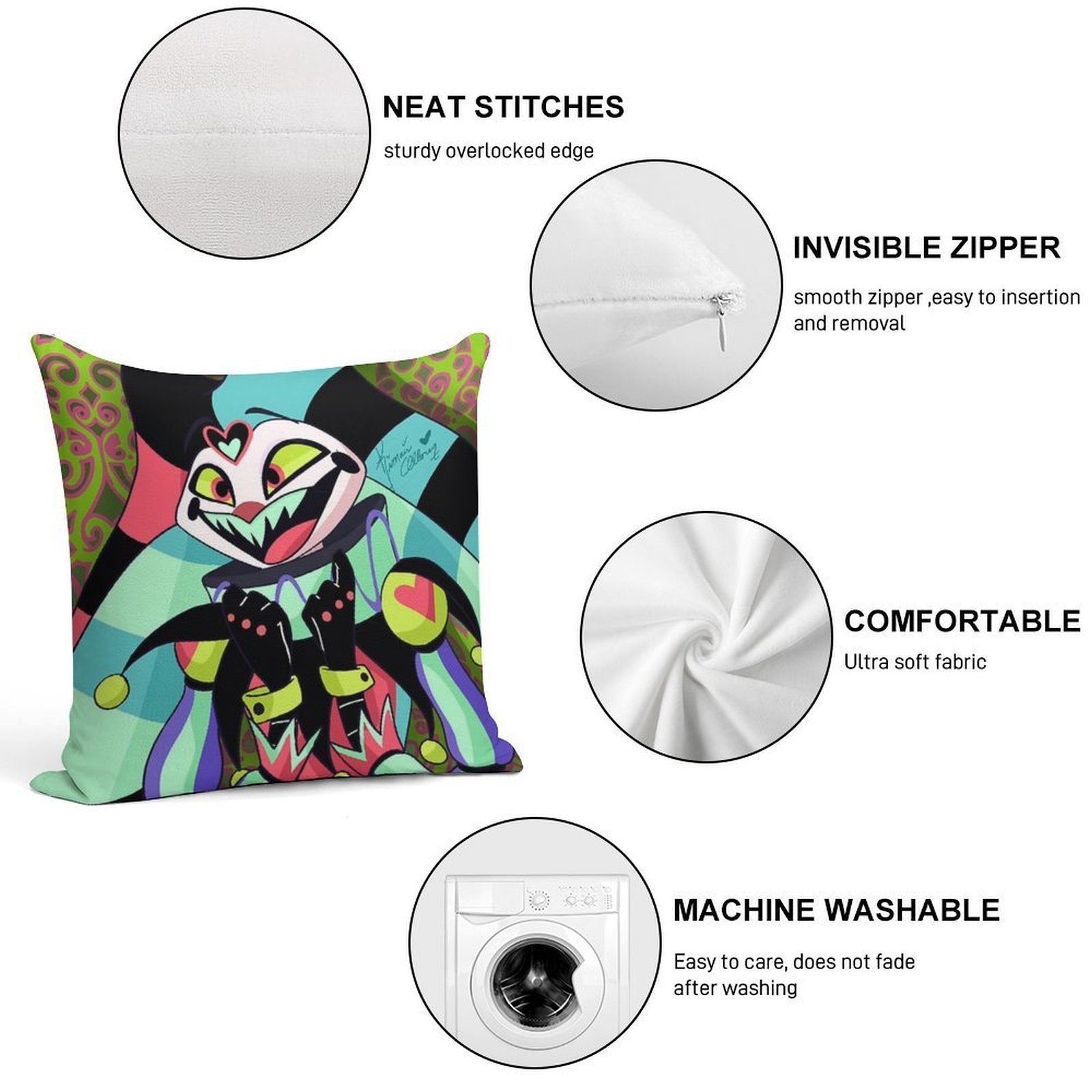 Excited Fizzarolli Soft Fade-Resistant Throw Pillow