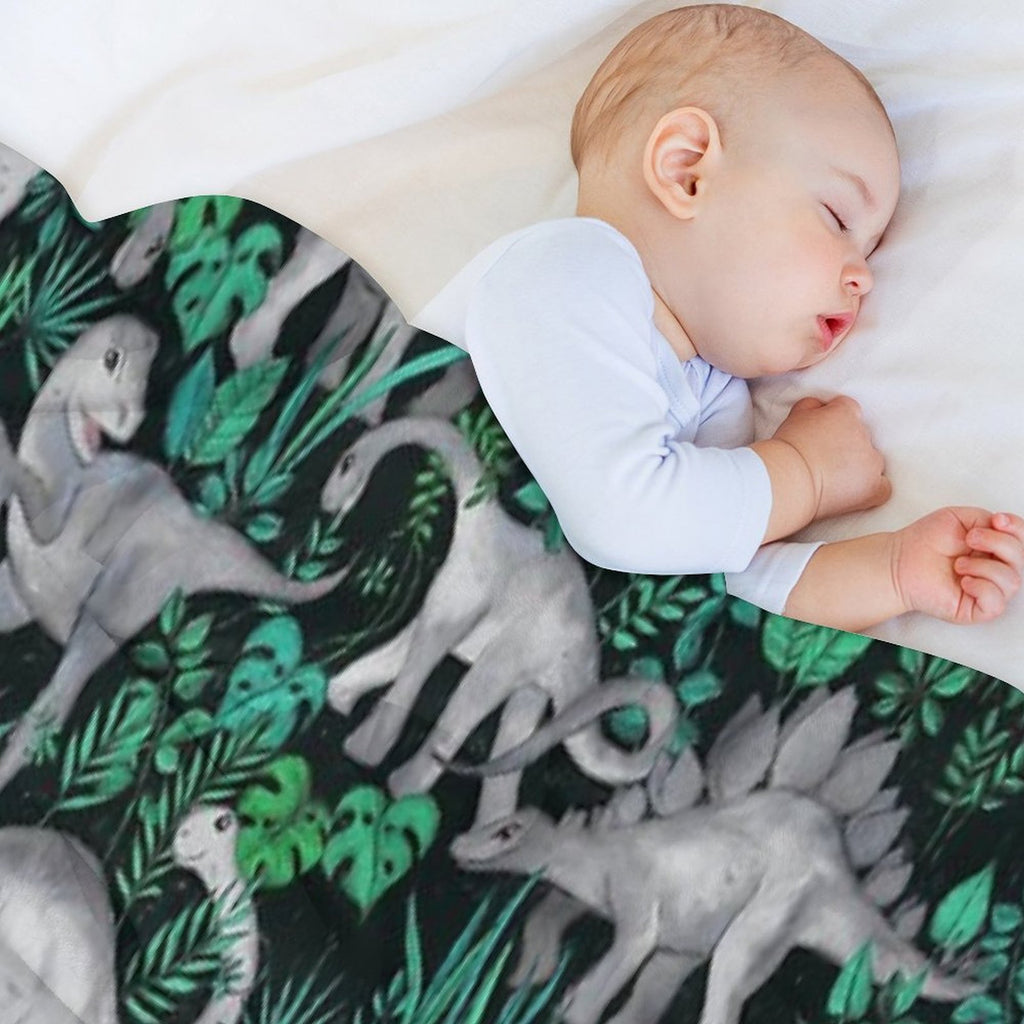 Dinosaur Jungle Sustainable Throw Blanket