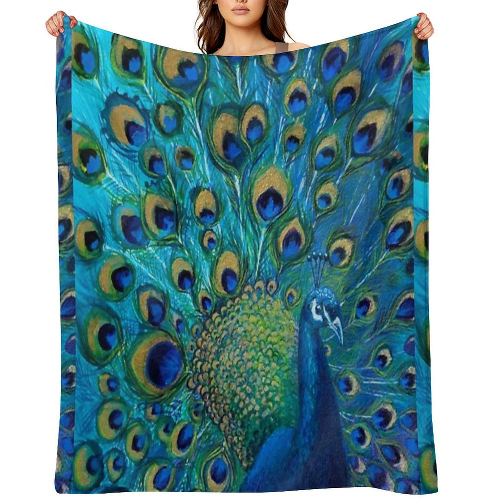 Beautiful Painted Peacock in Its Full Glory Durable Throw Blanket