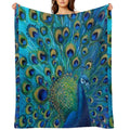 Beautiful Painted Peacock in Its Full Glory Durable Throw Blanket