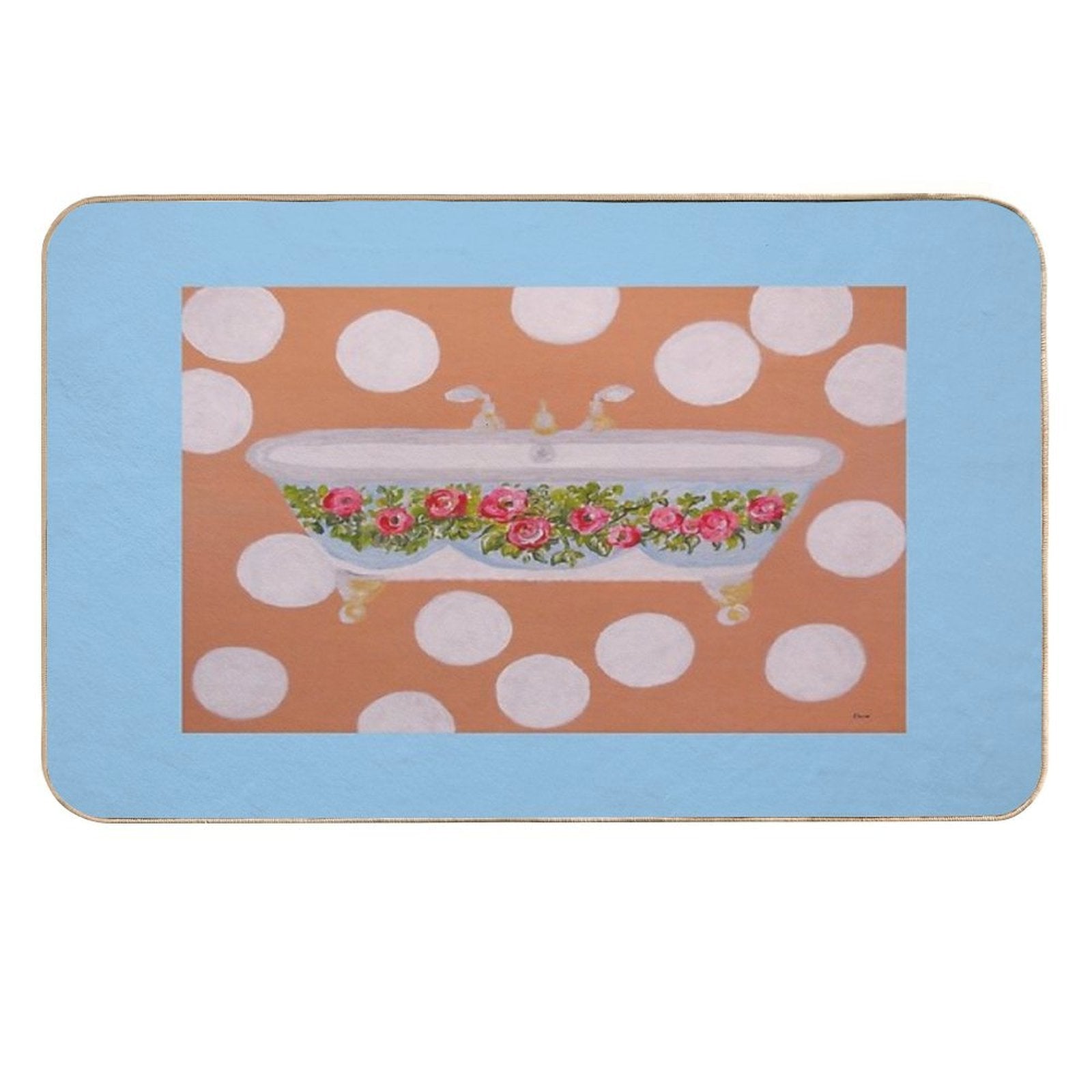 Circles And Suds Bathroom Art  Long-Lasting Bath Mat