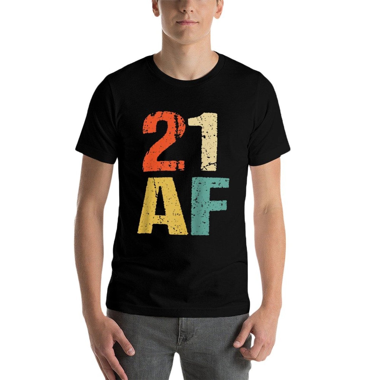 21st Birthday Vintage 21 AF Retro 21st Birthday Raglan Baseball  Polyester Blend T-Shirt