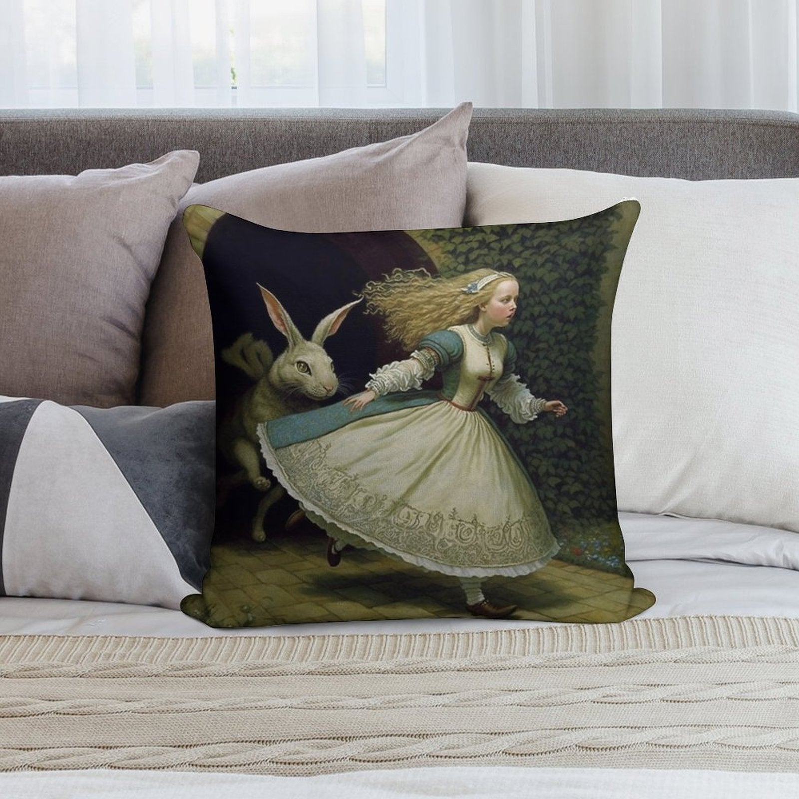 Alice - Alice in Wonderland Collection Soft Skin-Friendly Throw Pillow