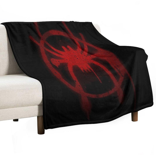 Miles Morales Spider Symbol Easy Care Throw Blanket