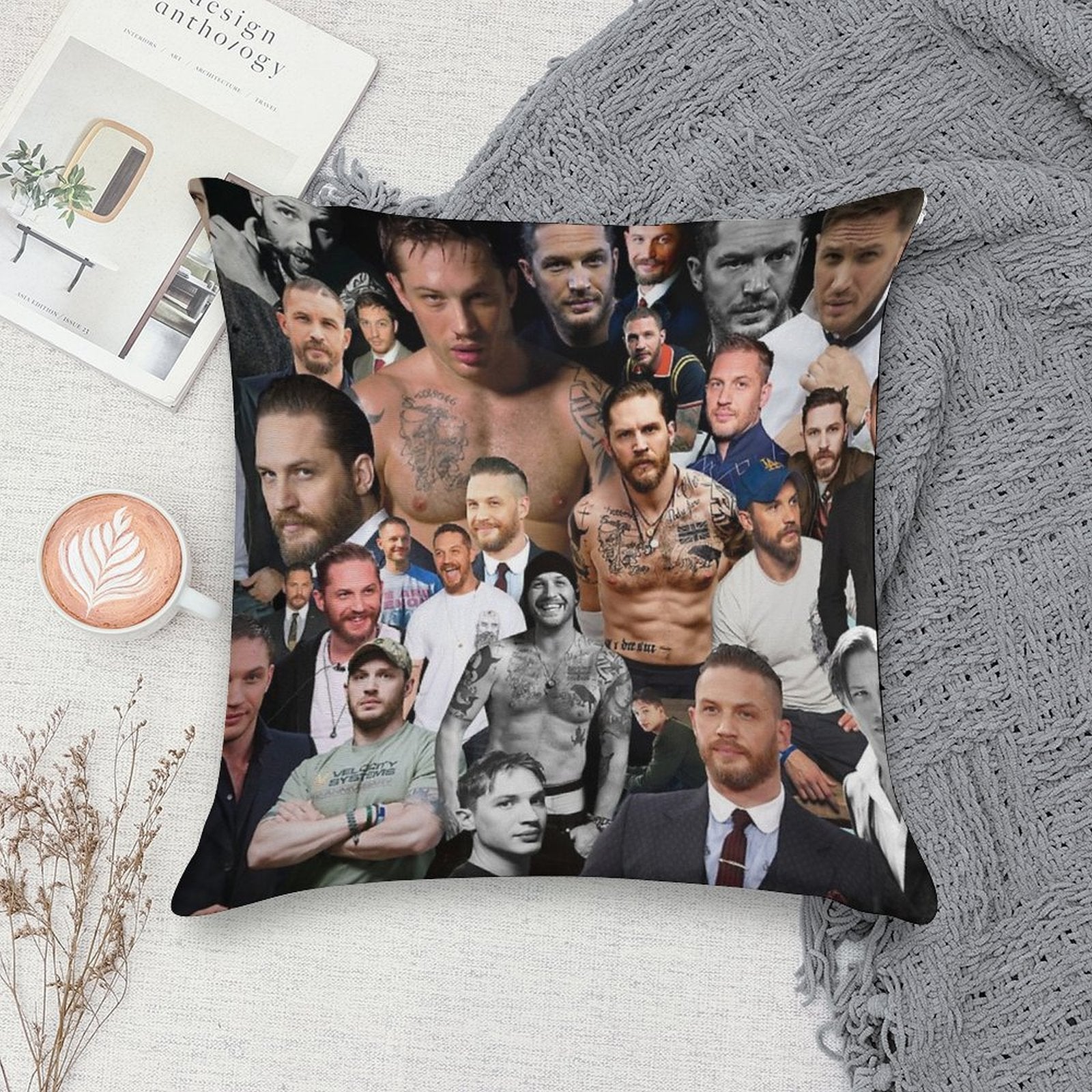 Tom Hardy Soft Hidden Zipper Throw Pillow