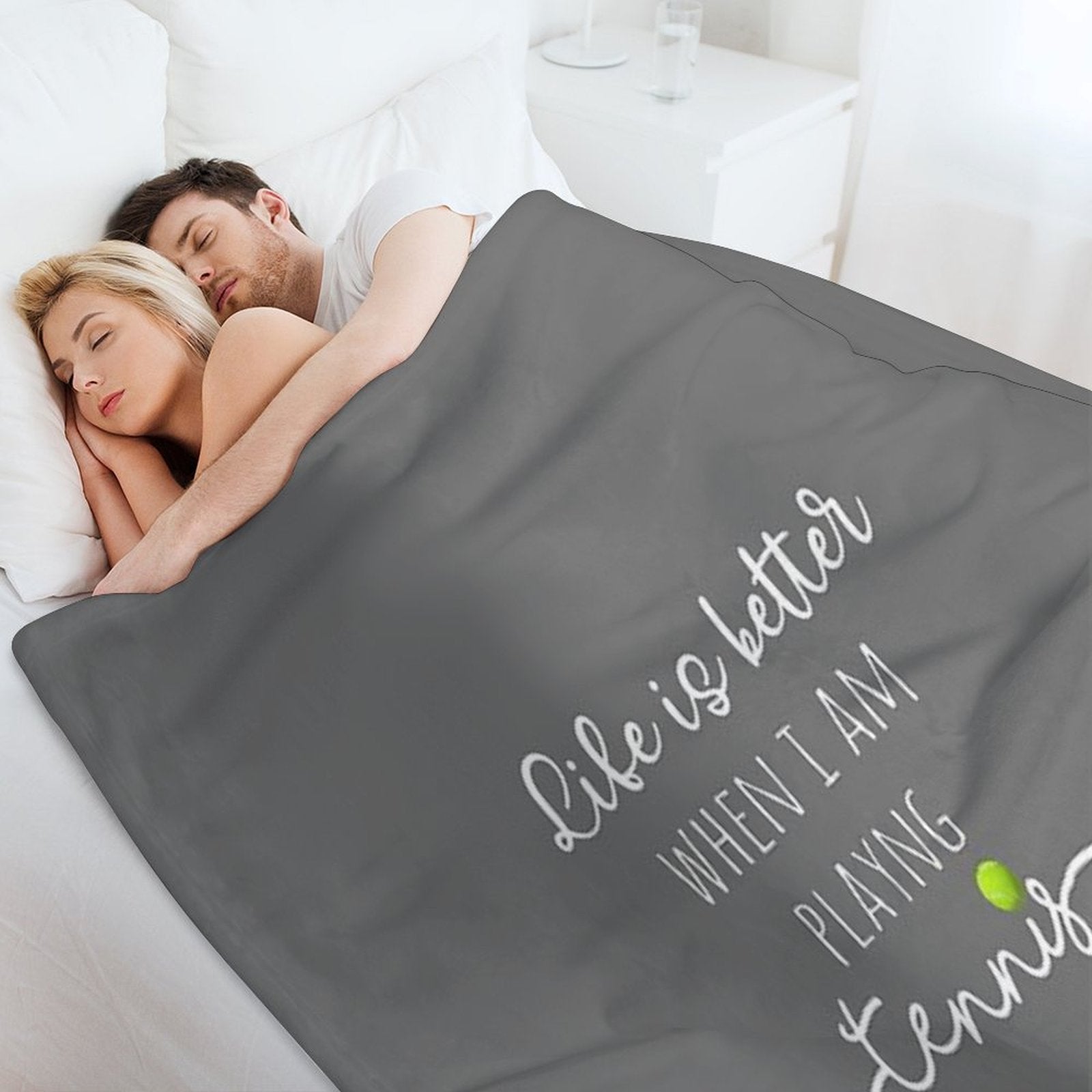 Top Fun Life Is Better with Tennis Design Gift-ready Throw Blanket
