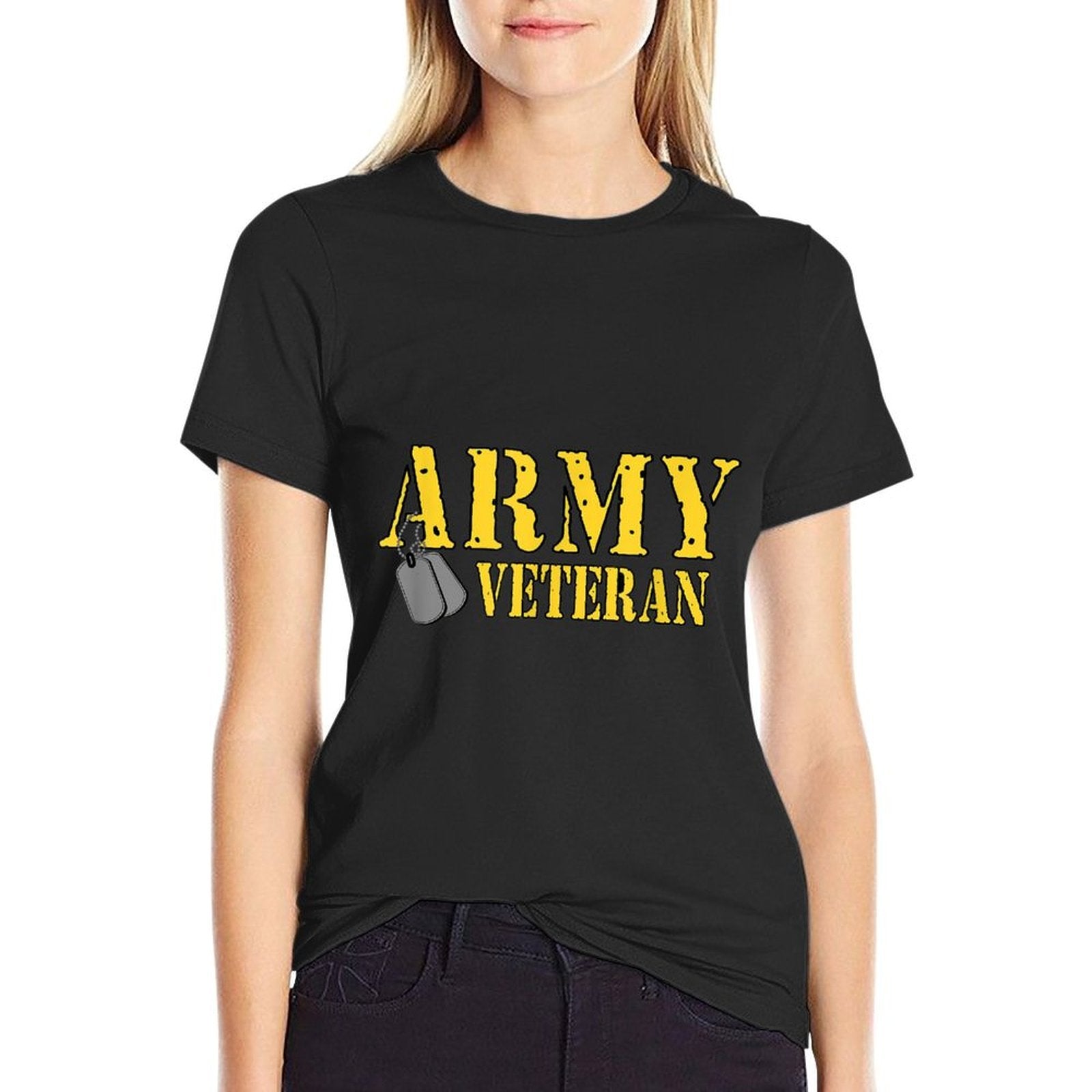 Proud Army Veteran Military Pride T  Rolled Sleeves T-Shirt