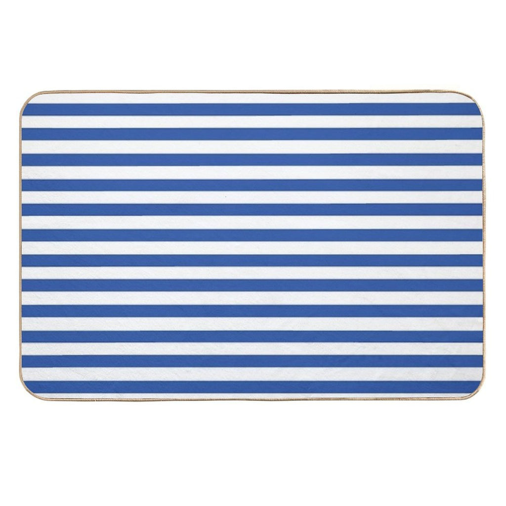 Blue And White Stripes  Long-Lasting Bath Mat