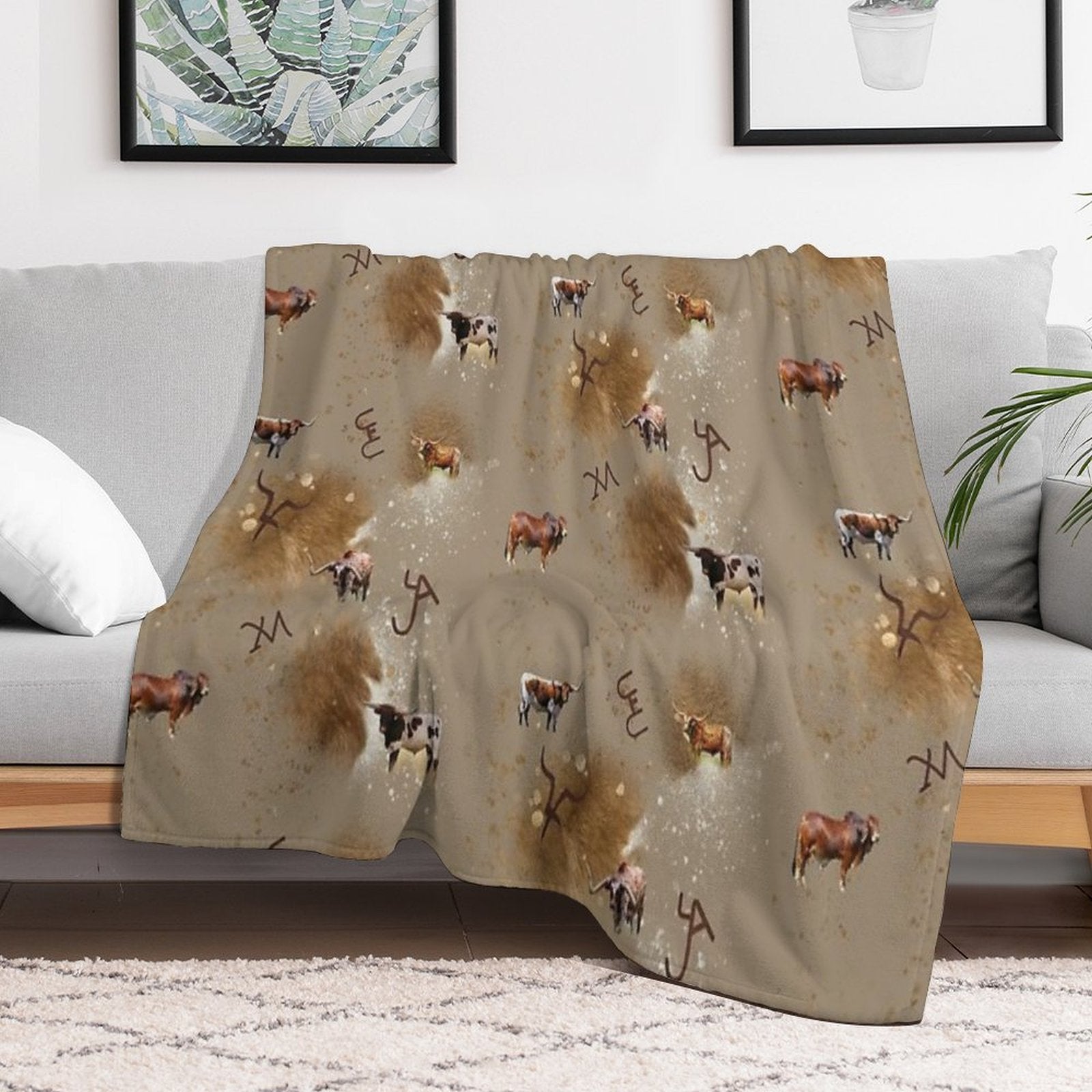 Thats Bull! Brands And Longhorns Comfort Throw Blanket