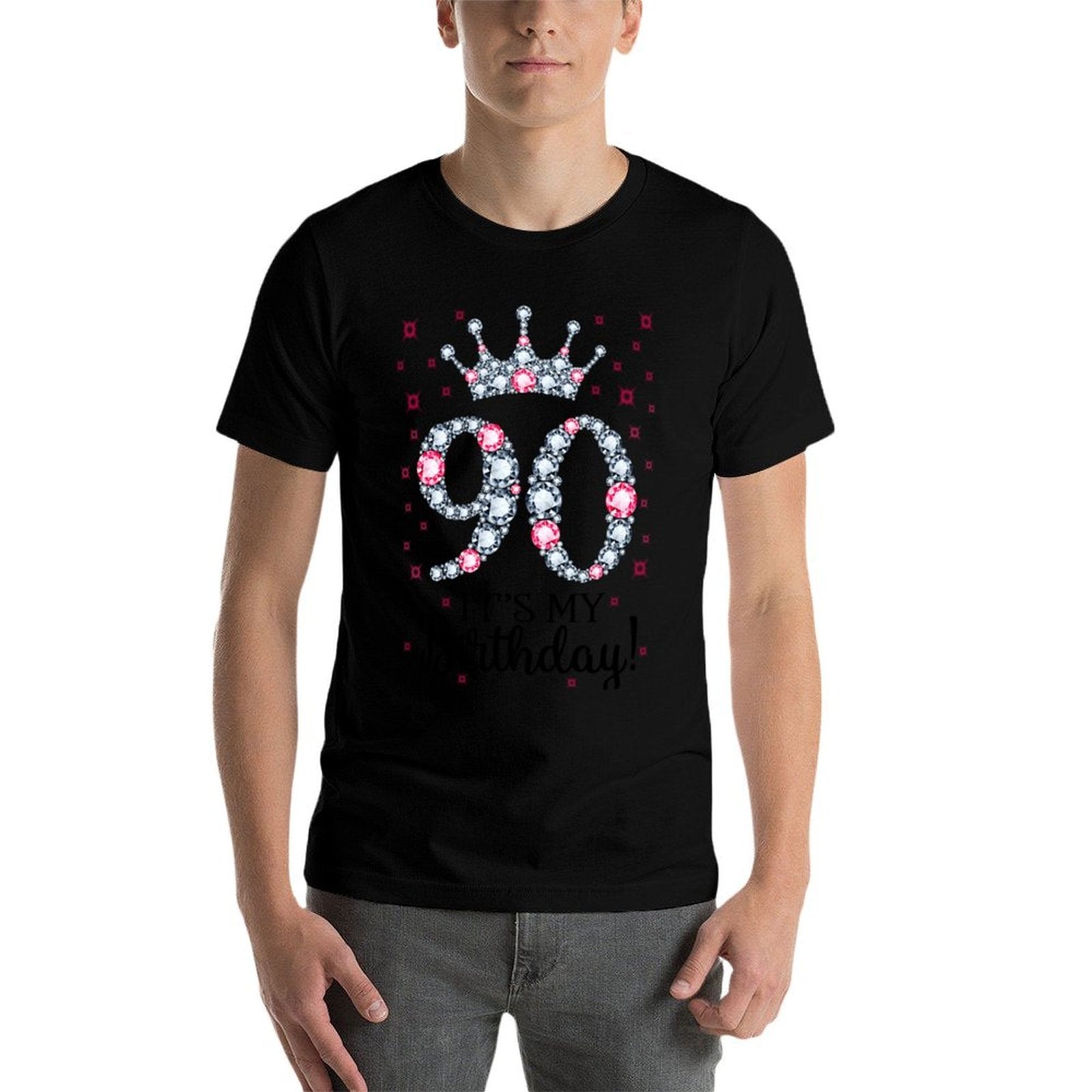 90 It's My Birthday Pink Crown 90th Birthday Gifts For Her  High-quality Stitching T-Shirt