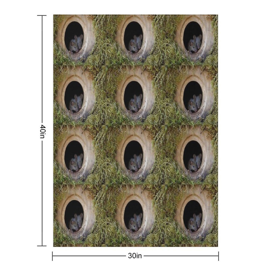 Two Baby Mice in The Log Pile All-season Throw Blanket