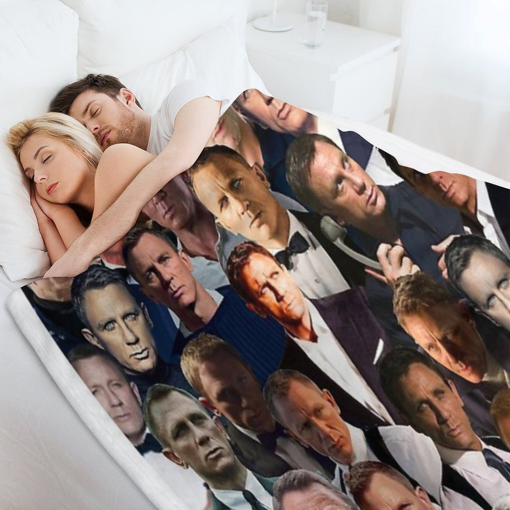 Daniel Craig Photo Collage Travel-friendly Throw Blanket