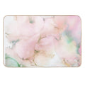Abstract Ink Green Pink Tan Print by Zouzounio Art  Stain-Proof Bath Mat