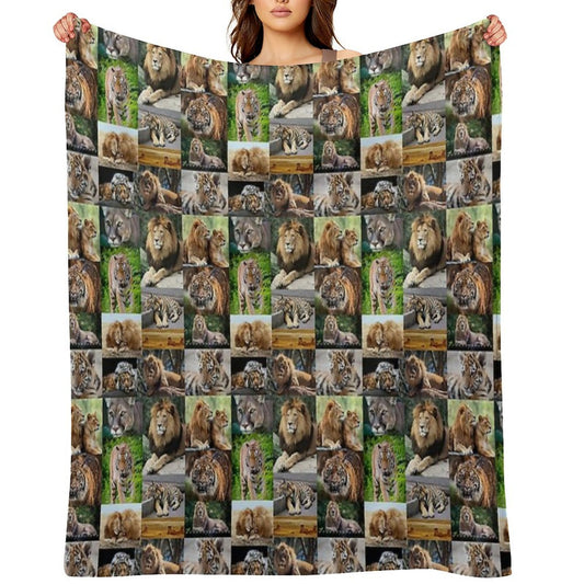 Lions And Tigers Lightweight Throw Blanket