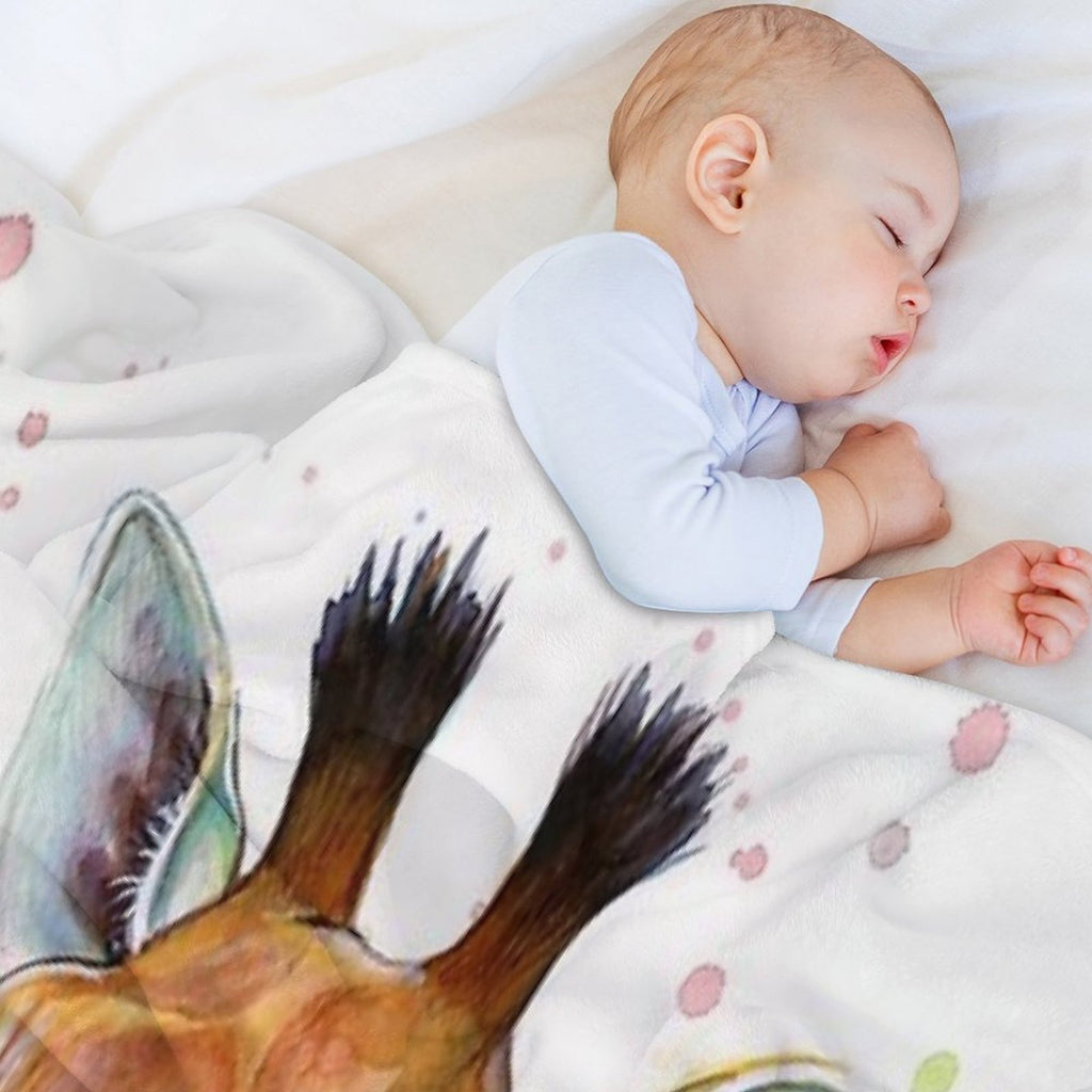 Baby Giraffe Watercolor Painting, Nursery Art Quick-dry Throw Blanket