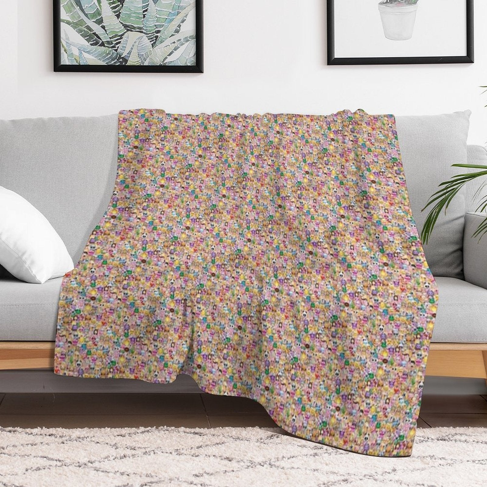 Copy of Lots of Colors And Funny Things Easy Care Throw Blanket