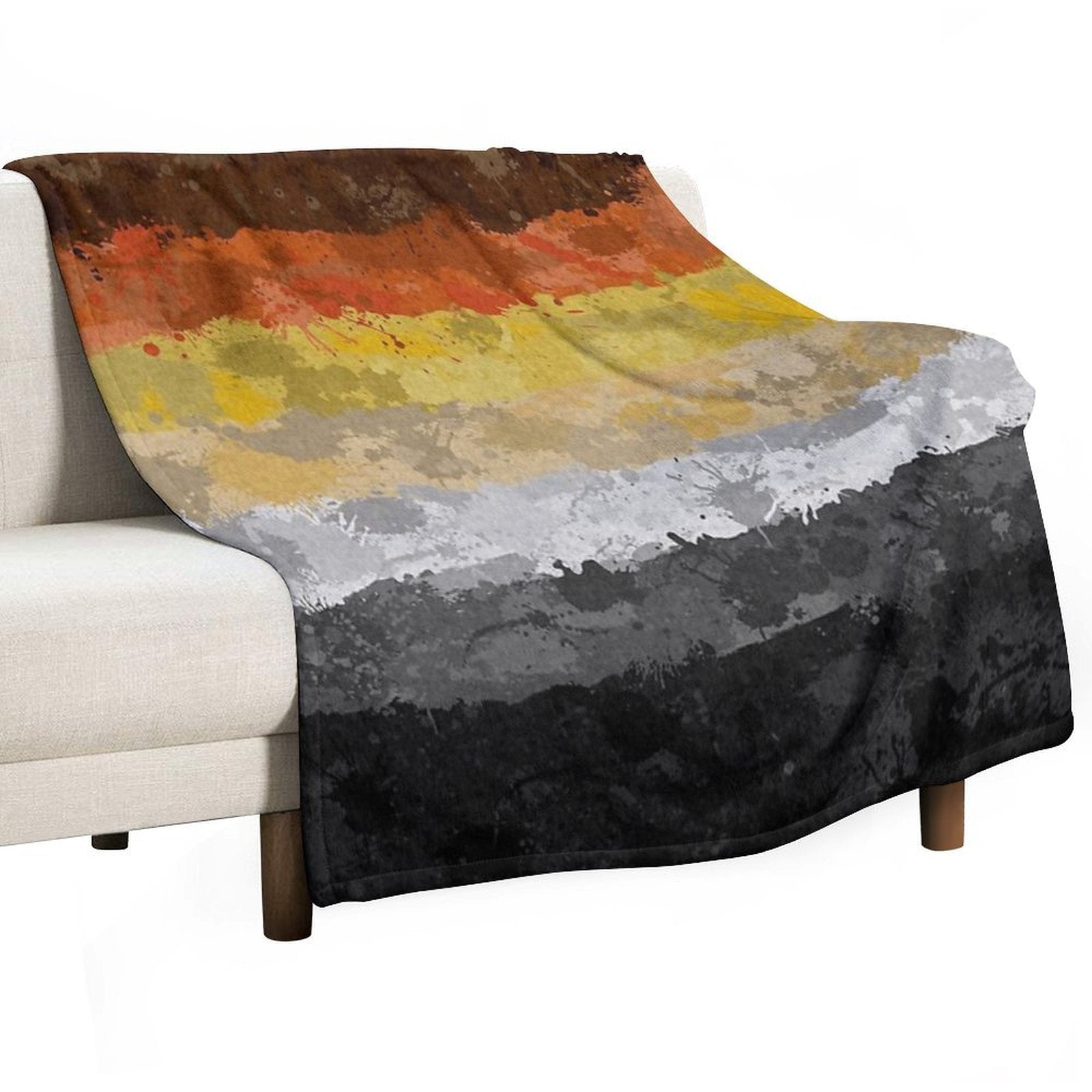 Bear Paint Splatter Flag Wrinkle-free Throw Blanket