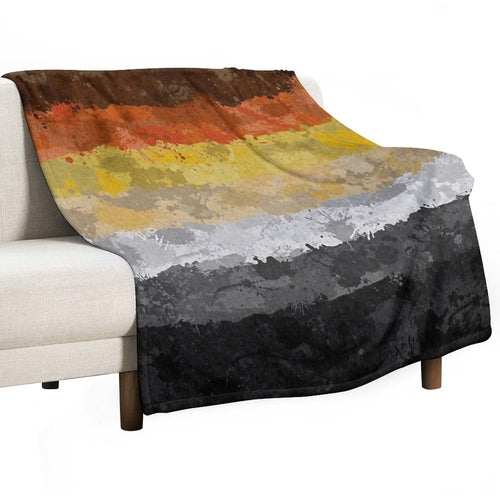 Bear Paint Splatter Flag Wrinkle-free Throw Blanket
