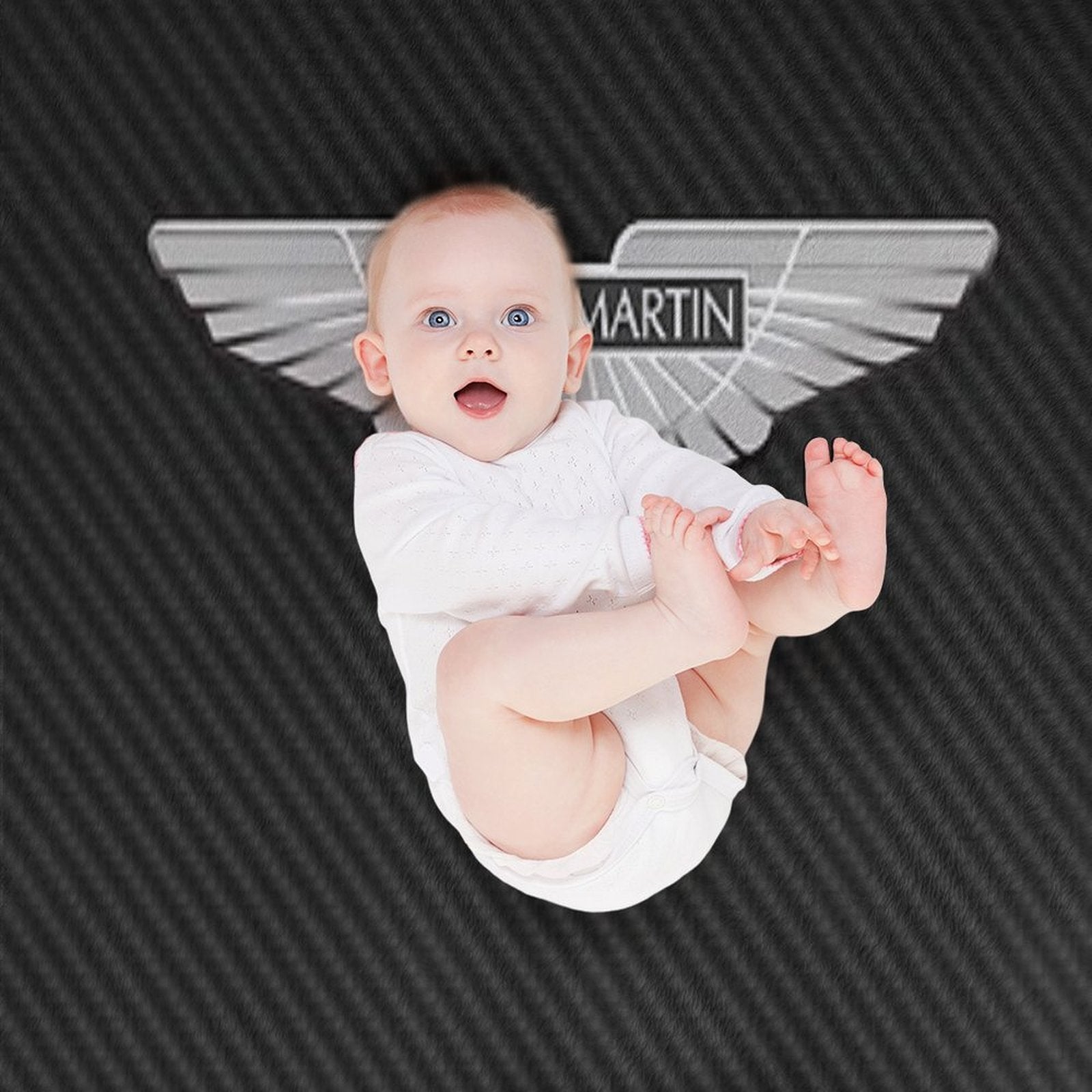 Aston Martin Logo on Carbon Background Comfort Throw Blanket