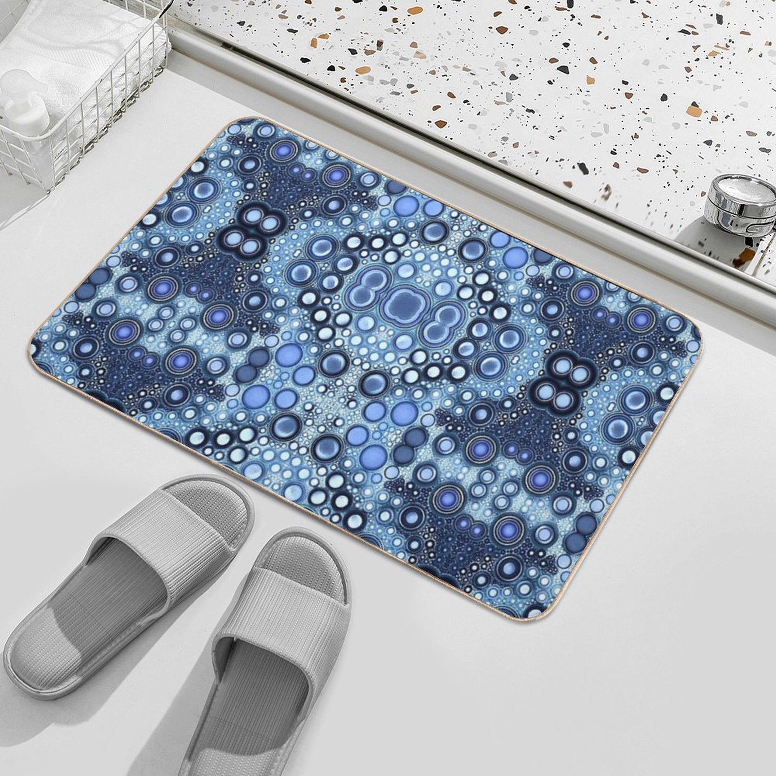 Jewels of Blues  Anti-Trip Bath Mat