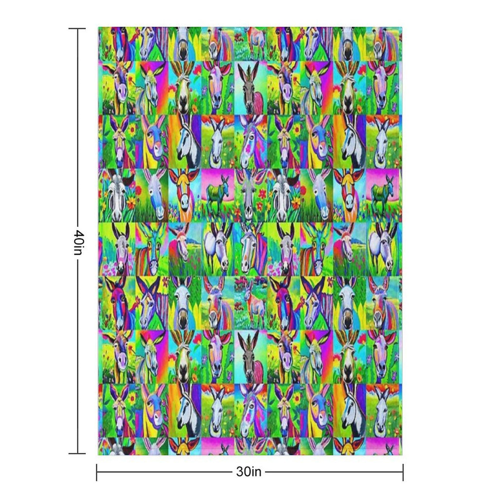 A Collection of Donkey Portraits All-season Throw Blanket