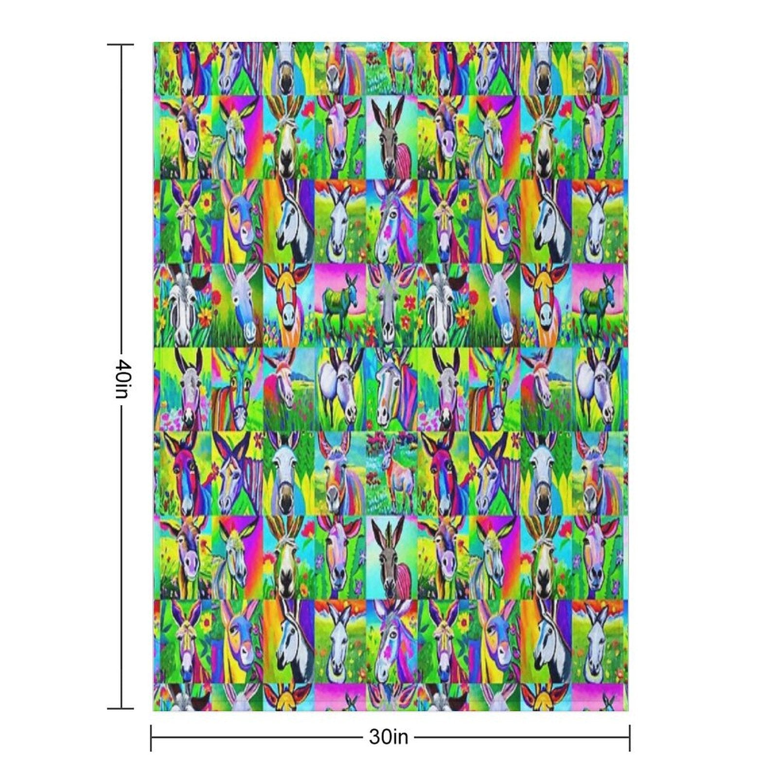 A Collection of Donkey Portraits All-season Throw Blanket