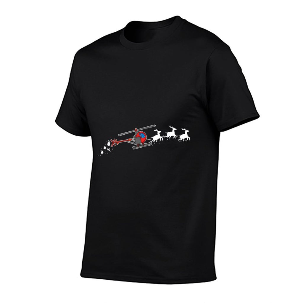 Helicopter Santa Christmas Sleigh - Funny Helicopter Xmas  Easy-care T-Shirt