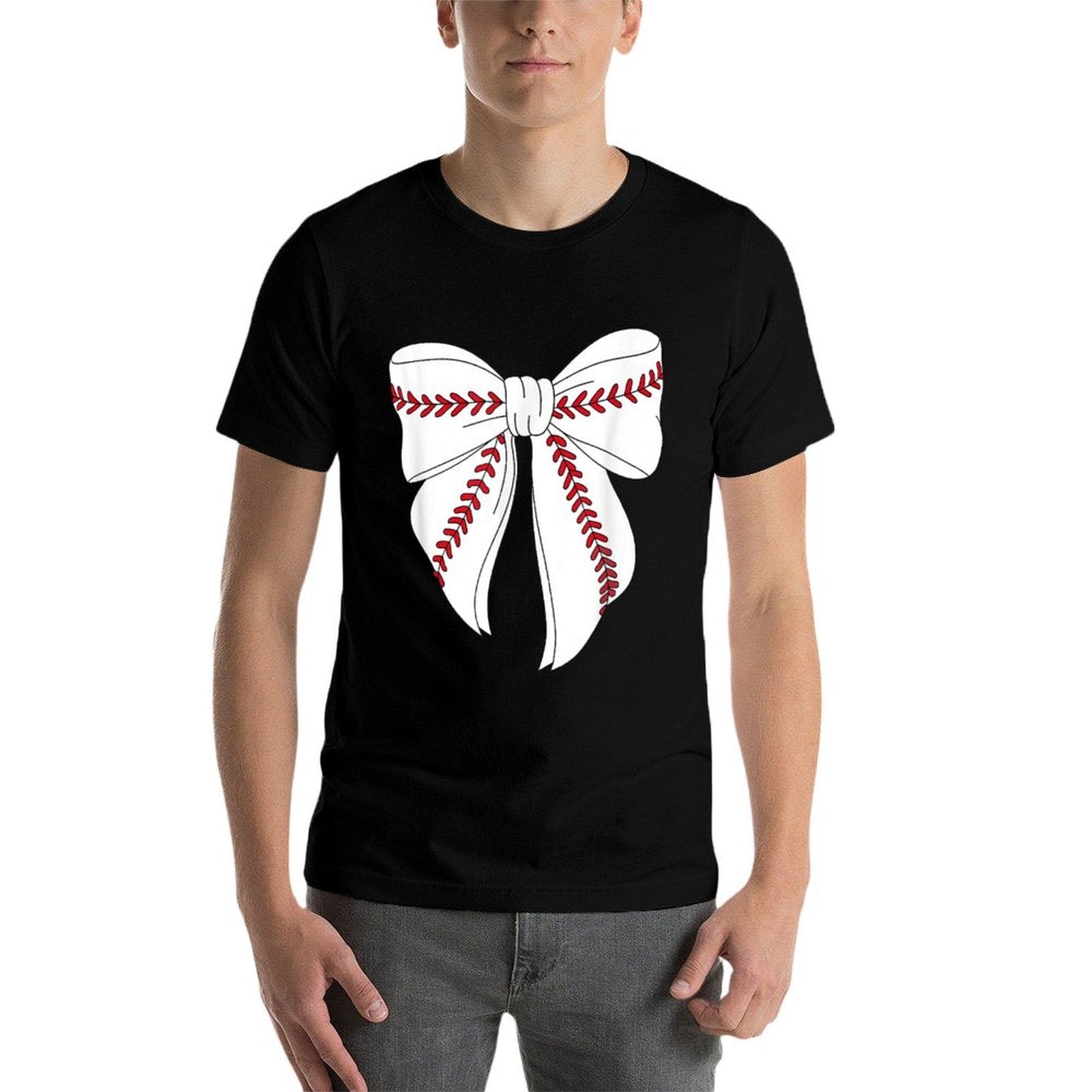 Coquette Bow Baseball For Kids Youth Girls Baseball Mom Mama  Stretchy T-Shirt