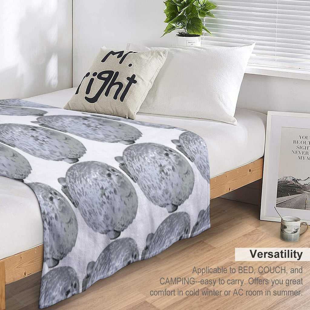 Cute Little Chonky Seal Multi-functional Throw Blanket