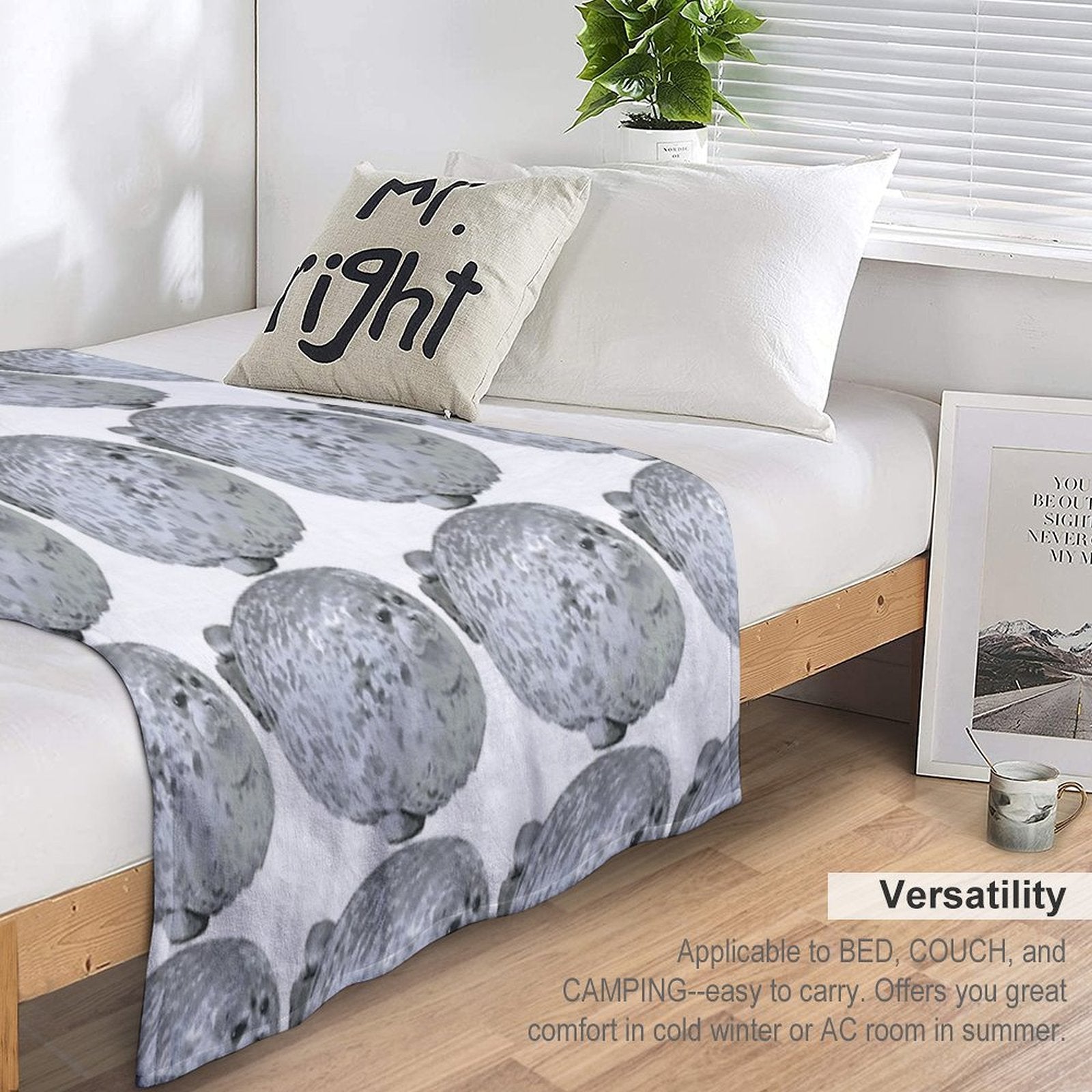 Cute Little Chonky Seal Multi-functional Throw Blanket