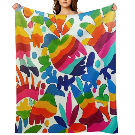 Mexican Otomi Colors Multi-functional Throw Blanket