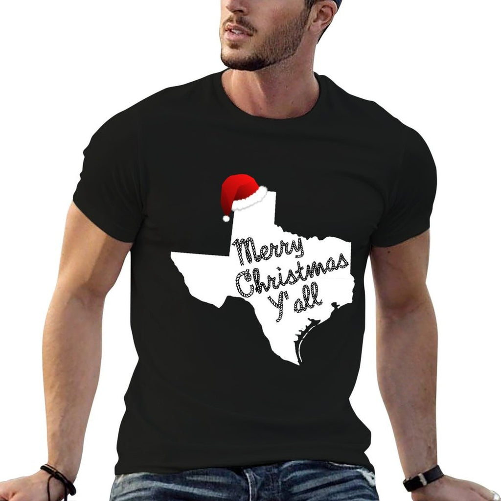 Texas Christmas - Merry Christmas Yall  Heathered Texture T-Shirt