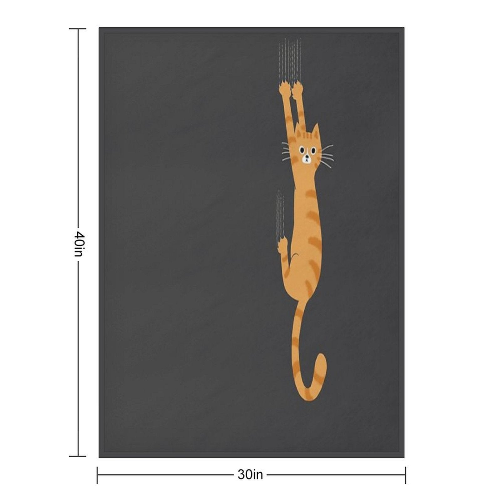 Orange Tabby Cat Hanging On  Funny Striped Cat Velvety-soft Throw Blanket